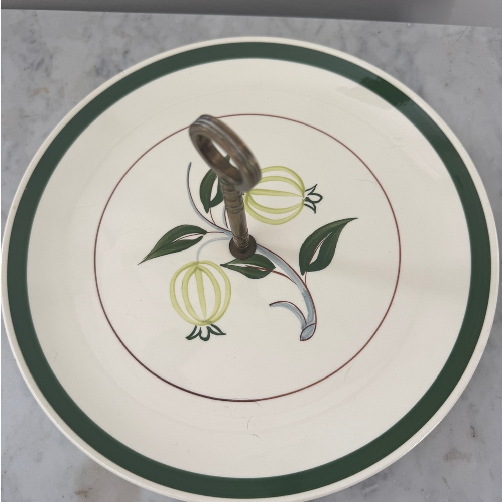 Vintage Blue ridge southern potteries tiered fruit serving tray hand painted
